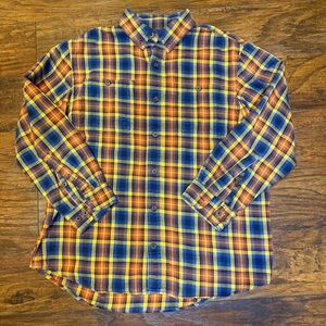 Duluth Trading Mens L Heavyweight Lumberjack Flannel Shirt Relaxed Fit 8oz Plaid